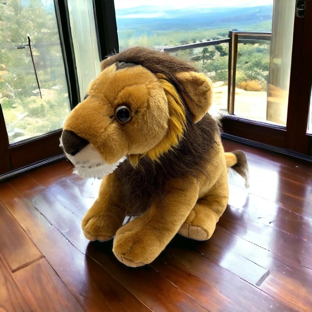 Wild Republic Lion Plush 10" Realistic Gold Tan Brown Stuffed Animal